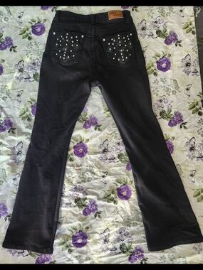 Studded Black Teen Girls Jeans